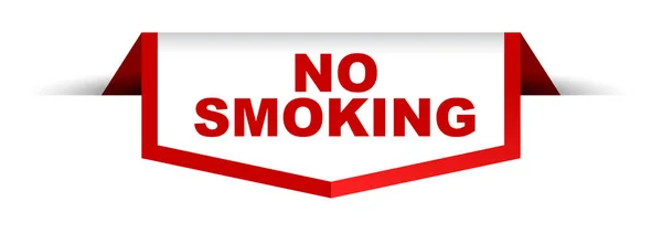 Red and white banner no smoking — Stock Vector