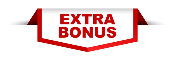 Red and white banner extra bonus — Stock Vector