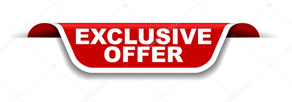 red and white banner exclusive offer
