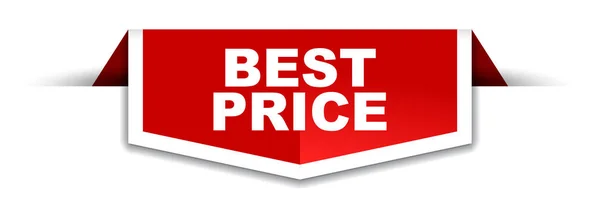 Banner vermelho e branco melhor preço — Vetor de Stock