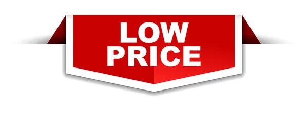 Rode en witte spandoek lage prijs — Stockvector
