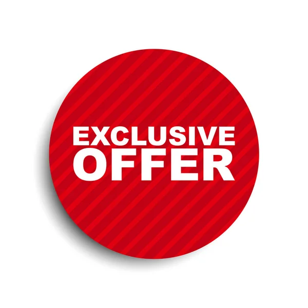 Red circle banner element exclusive offer — Stock Vector