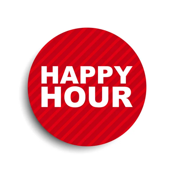 Red circle banner element happy hour — Stock Vector