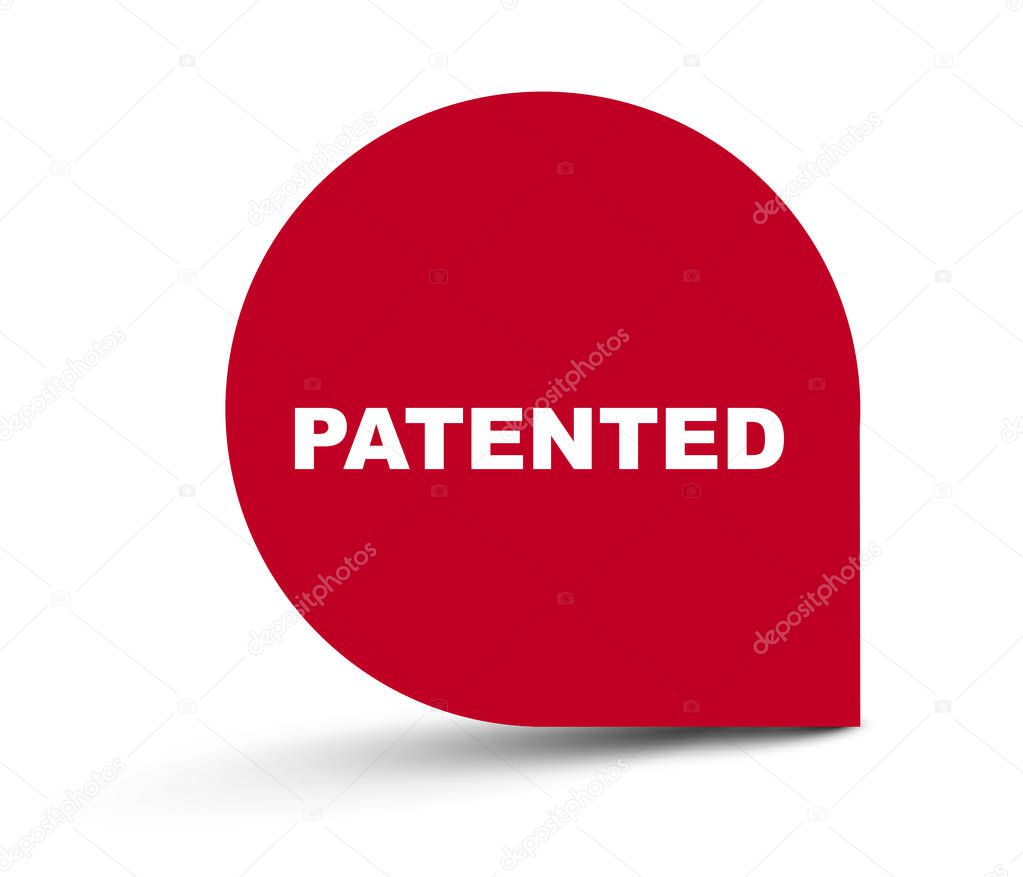 red vector banner patented