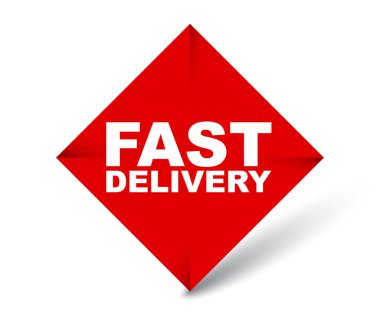 Kırmızı vektör afiş hızlı teslimat