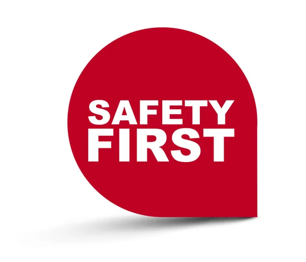 Red vector banner safety first — Stock Vector