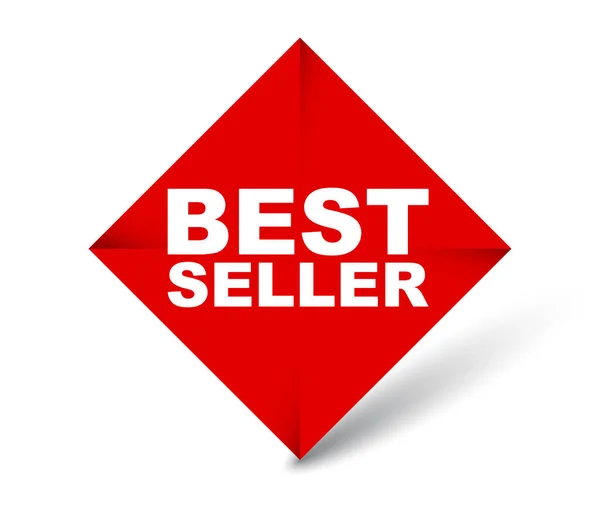 Banner vetorial vermelho best seller —  Vetores de Stock