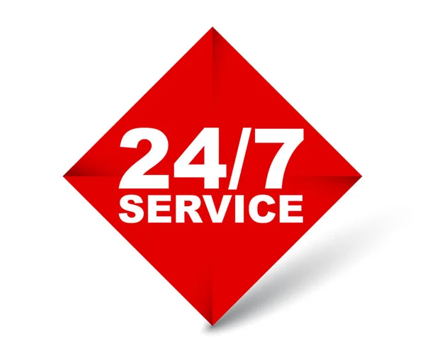 Red vector banner 24/7 service — Stock Vector
