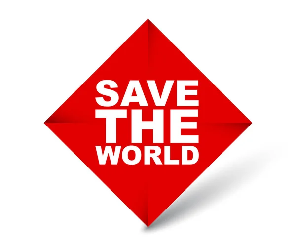 Banner vetorial vermelho salvar o mundo — Vetor de Stock
