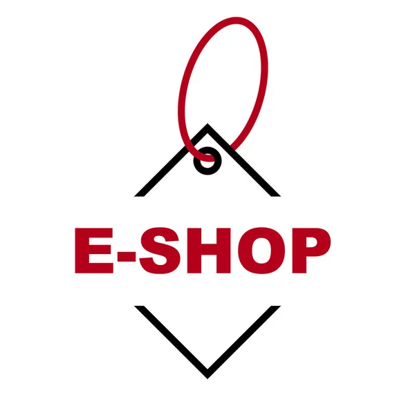 Kırmızı vektör afiş eshop — Stok Vektör