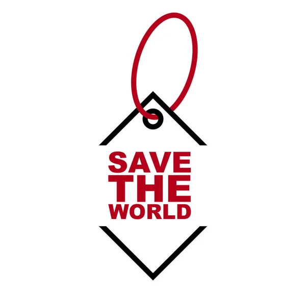 Banner vector rojo salvar el mundo — Archivo Imágenes Vectoriales