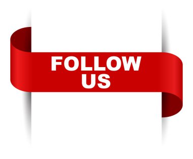 Kırmızı vektör afiş bizi takip edin