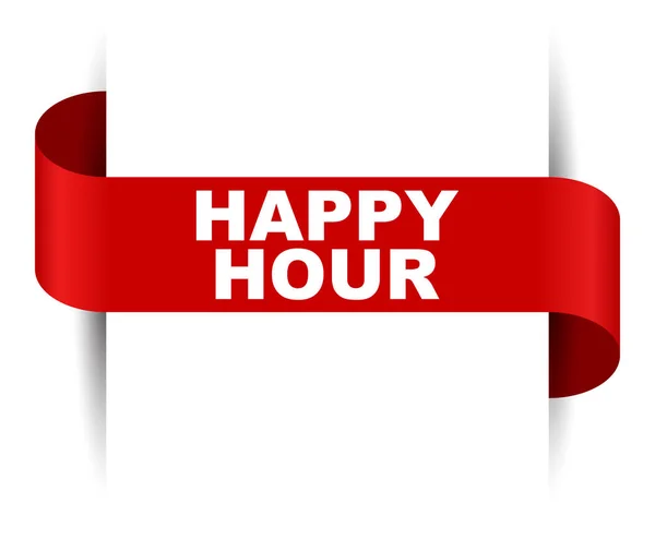 Bannière vectorielle rouge happy hour — Image vectorielle