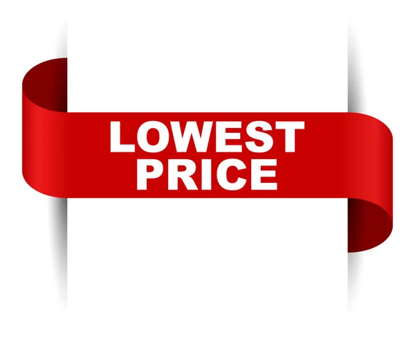 Red vector banner lowest price — Stock Vector
