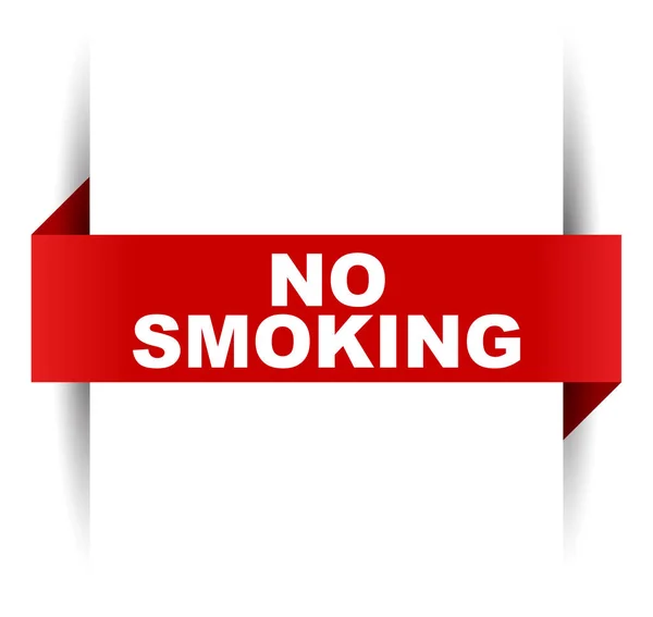 Banner vetorial vermelho não fumar — Vetor de Stock