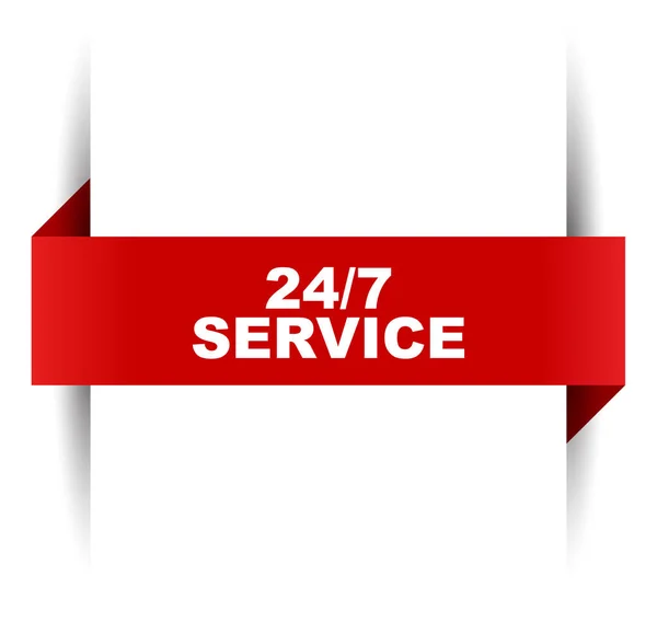 Red vector banner 24/7 service — Stock Vector