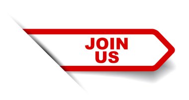 Kırmızı vektör afiş bize katılın