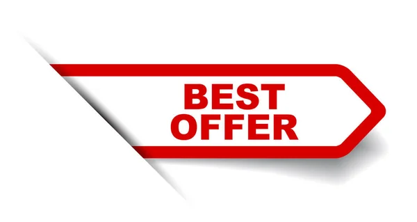 Rotes Vektorbanner bestes Angebot — Stockvektor