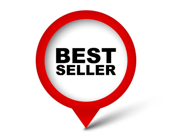 Banner vetorial vermelho best seller —  Vetores de Stock