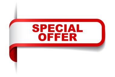 Kırmızı vektör afiş özel teklif