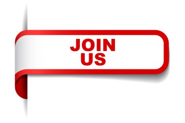 Kırmızı vektör afiş bize katılın