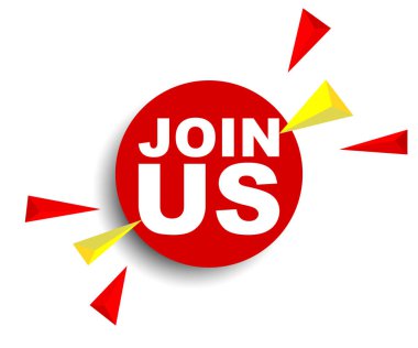 Kırmızı vektör afiş bize katılın