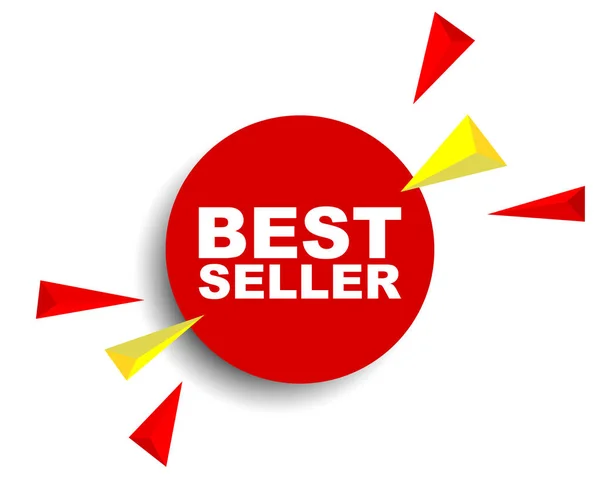 Banner vetorial vermelho best seller — Vetor de Stock