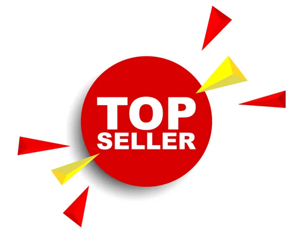 Red vector banner top seller — Stock Vector