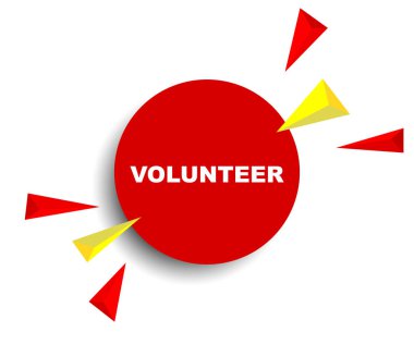 Kırmızı vektör afiş gönüllü