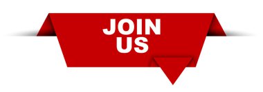 Kırmızı vektör afiş bize katılın