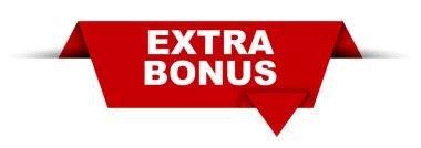 Kırmızı vektör banner ekstra bonus