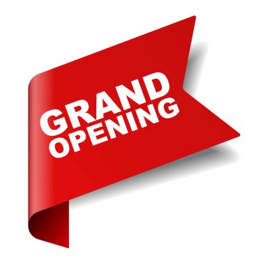 red vector banner grand opening clipart