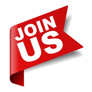 Kırmızı vektör afiş bize katılın