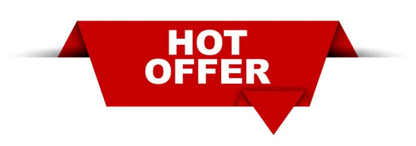 Red vector banner hot offer — Stock Vector