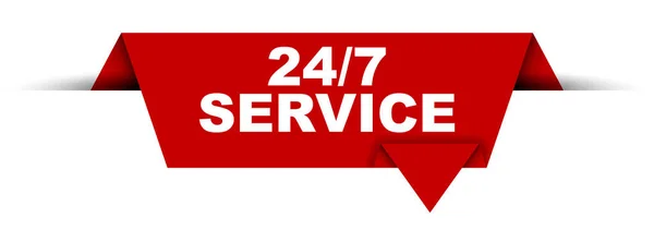 Rode vector banner 24/7 dienst — Stockvector