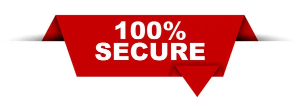 Rode vector banner 100% veilig — Stockvector