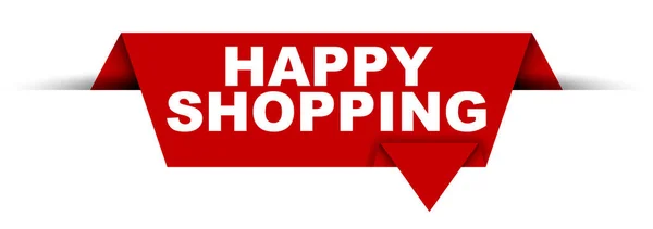 Bannière vectorielle rouge achats heureux — Image vectorielle