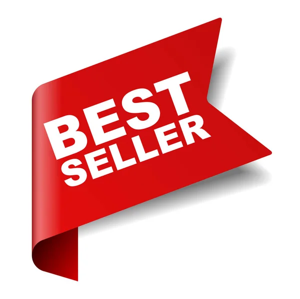 Banner vector rojo best seller — Vector de stock