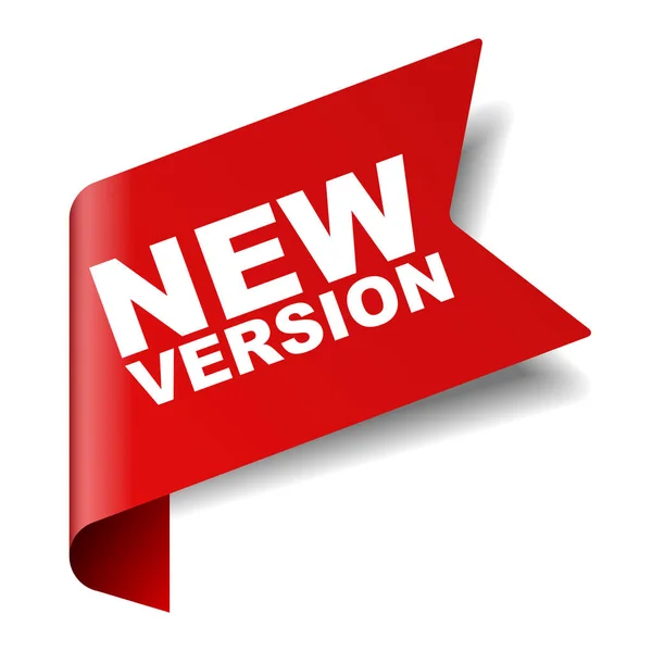 Rode vector banner nieuwe versie — Stockvector