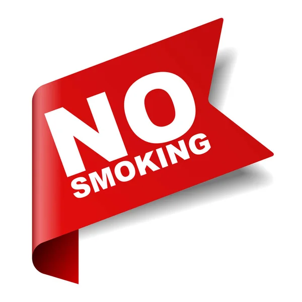 Bandiera vettoriale rossa non fumare — Vettoriale Stock