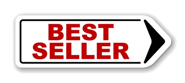 Banner vetorial vermelho best seller — Vetor de Stock