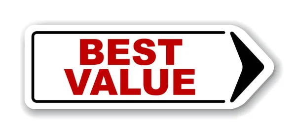 Banner vetorial vermelho melhor valor — Vetor de Stock