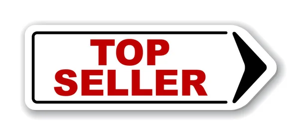Red vector banner top seller — Stock Vector