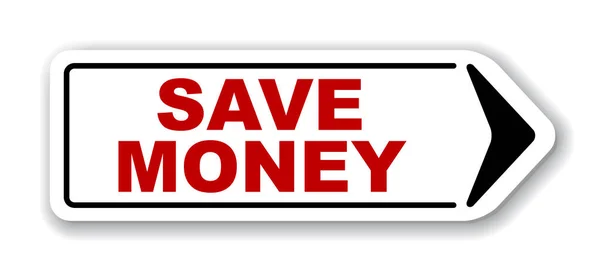 Banner vector rojo ahorrar dinero — Archivo Imágenes Vectoriales