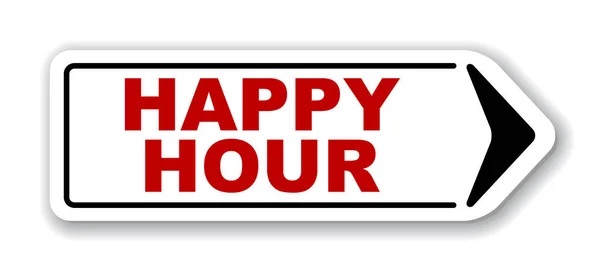 Banner vetor vermelho happy hour — Vetor de Stock