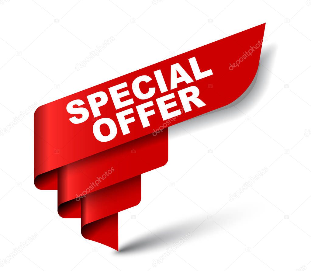 red vector banner special offer