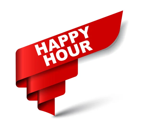 Red vector banner happy hour — Stock Vector