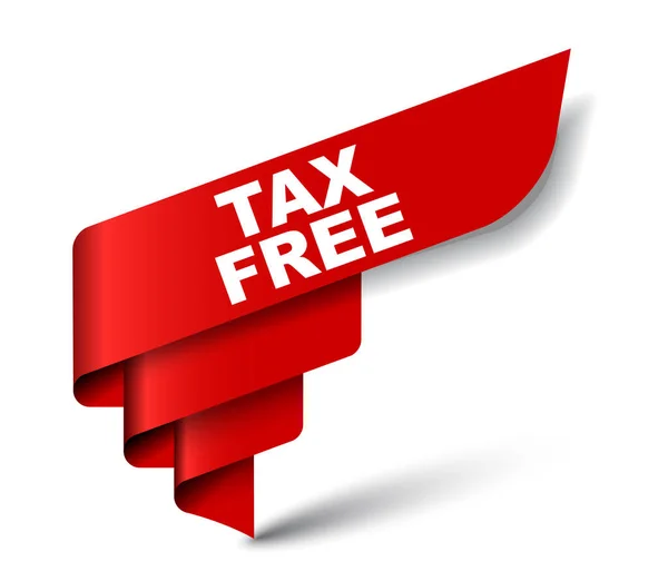 Bannière vectorielle rouge libre d'impôt — Image vectorielle