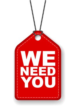 Sana ihtiyacımız var kırmızı vektör afiş