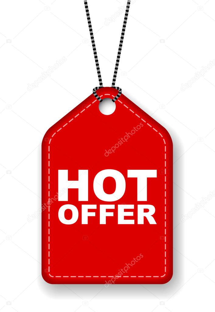 red vector banner hot offer